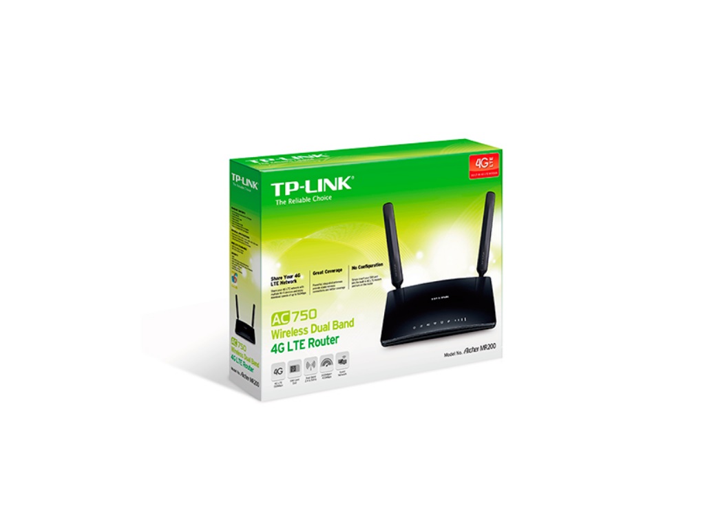 Bežicni ruter TP-LINK ARCHER MR200 Wi-Fi/AC750/433Mbps/300Mbps/4G LTE/SIM/1xWAN 3xLAN/2 antene
